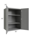 Shale Grey Shaker 30x42x24 Split Pantry Wall Cabinet