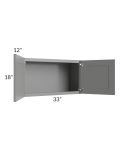Shale Grey Shaker 33x18 Wall Cabinet
