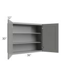 Shale Grey Shaker 36x30 Wall Cabinet