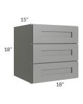 Shale Grey Shaker 18x18 3-Drawer Wall Cabinet