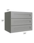 Shale Grey Shaker 18x24 3-Drawer Wall Cabinet