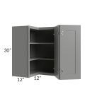 Shale Grey Shaker 24x30 Easy Reach Corner Wall Cabinet