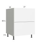 Euro Gloss White 27" 2-Drawer Range Base Cabinet
