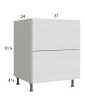 Euro White Grain 27" 2-Drawer Range Base Cabinet