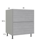 Euro Grey 30" 2-Drawer Range Base Cabinet