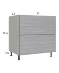 Euro Grey 33" 2-Drawer Range Base Cabinet