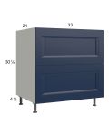 Harbor Navy 33" 2-Drawer Range Base Cabinet