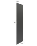 Midtown Black Shaker 24x96 Refrigerator End Panel with 1-1/2" Stile