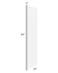 Portland White 24x84 Refrigerator End Panel with a 3" Return