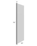 Tuscan Painted Grey 30x96 Refrigerator End Panel with a 3" Return