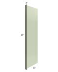 Midtown Pistachio Green Shaker 30x96 Refrigerator End Panel with a 3" Return