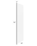 Providence White 30x96 Refrigerator End Panel with a 3" Return