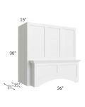Salem White 36" Arched Wood Hood