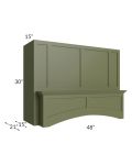 Midtown Hunter Green Shaker 48" Arched Wood Hood