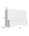 Salem White 48" Arched Wood Hood