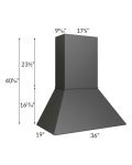 Midtown Black Shaker 36" Euro Hood