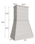 Midtown Light Grey Shaker 36" Farmhouse Hood