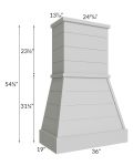 Midtown Painted Grey Shaker 36" Farmhouse Hood