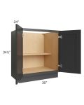 Royal Ebony Shaker 30" Full Height Door Base Cabinet