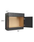 Royal Ebony Shaker 36" Vanity Sink Base Cabinet with Drawers