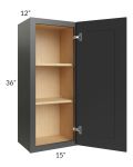 Royal Ebony Shaker 15x36 Wall Cabinet