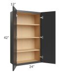 Royal Ebony Shaker 24x42 Wall Cabinet