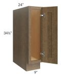 Royal Bronze Shaker 9" Full Height Door Base Cabinet