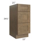 Royal Bronze Shaker 15" Vanity Drawer Base Cabinet
