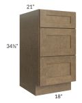 Royal Bronze Shaker 18" Vanity Drawer Base Cabinet