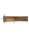 Royal Bronze Shaker 36x12x24 Wall Cabinet