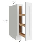 Royal White Shaker 6" Spice Pullout Base Cabinet