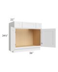 Royal White Shaker 36" Vanity Sink Base Cabinet with Drawers