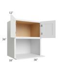 Royal White Shaker 30x36 Microwave Wall Cabinet