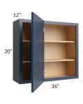 Midtown Blue Shaker 36x30 Blind Corner Wall Cabinet