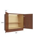 Cambridge Saddle Glaze 36" Full Height Door Base Cabinet