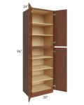 Cambridge Saddle Glaze 30x96x24 Wall Pantry Cabinet