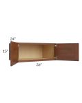 Cambridge Saddle Glaze 36x15x24 Wall Cabinet
