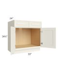 Cambridge Antique White Glaze 33" Sink Base Cabinet