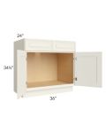 Cambridge Antique White Glaze 36" Sink Base Cabinet