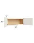 Cambridge Antique White Glaze 30x12 Wall Cabinet