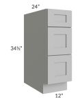 Dove Grey Shaker 12" Drawer Base Cabinet