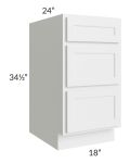 Gramercy White 18" Drawer Base Cabinet