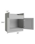 Dove Grey Shaker 30" Farm Sink Base Cabinet