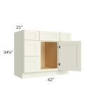 Linen Shaker 42" Vanity Base Cabinet