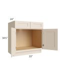 Midtown Cream Shaker 33" Sink Base Cabinet