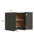 Charcoal Grey Shaker 36" Corner Base Cabinet