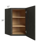 Charcoal Grey Shaker 24x30 Wall Diagonal Corner Cabinet 
