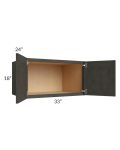Charcoal Grey Shaker 33x18x24 Wall Cabinet