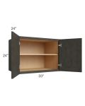 Charcoal Grey Shaker 33x24x24 Wall Cabinet