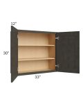 Charcoal Grey Shaker 33x30 Wall Cabinet